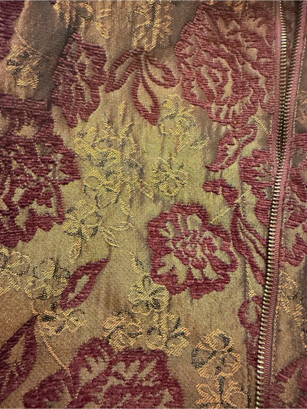 Women’s Reversible Floral Jacquard Zip-Front Jacket - Picture 6 of 7